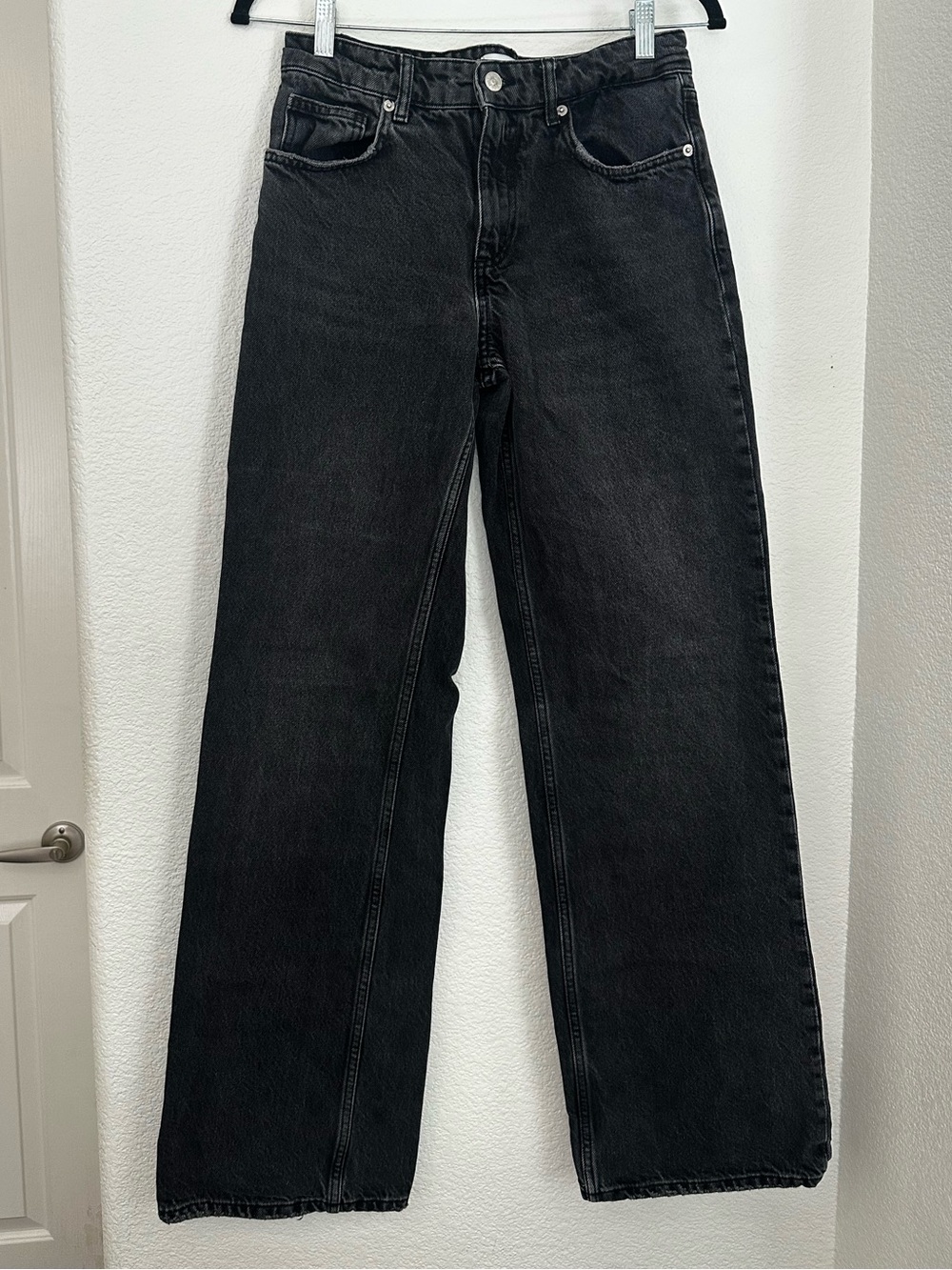 Zara Black Wide-Leg Flare Jeans
